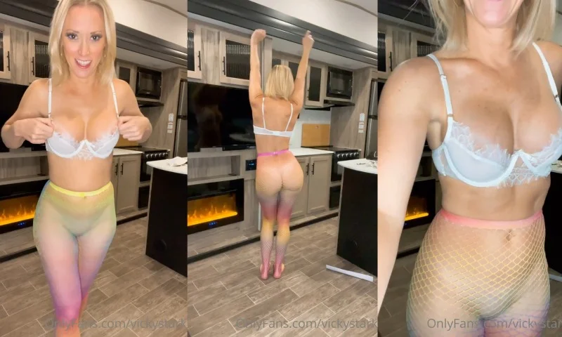 Vicky Stark See Through Panty Hose Video Leaked FappTime.com