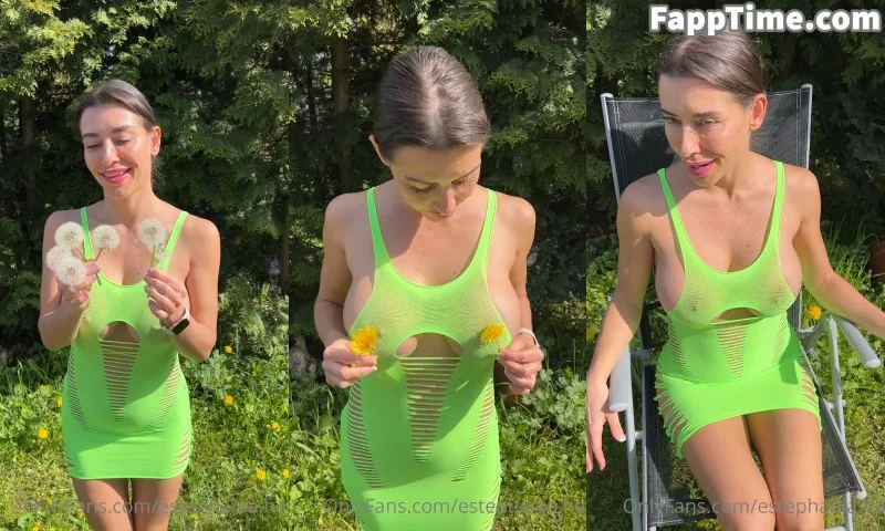 Estephania Ha See Through Green Dress